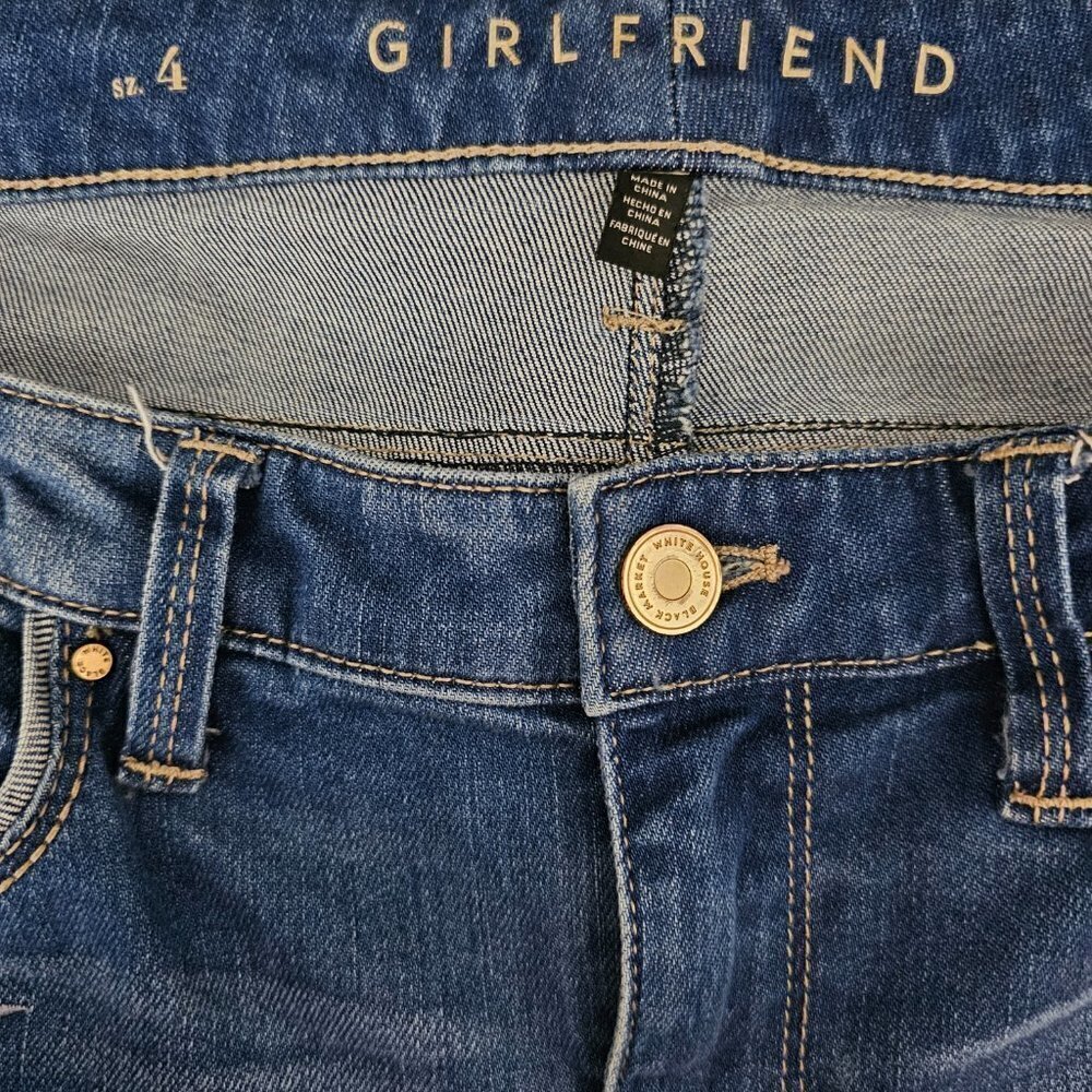 White House Black Market Denim Girlfriend Floral Embroidered Jeans - Picture 4 of 12